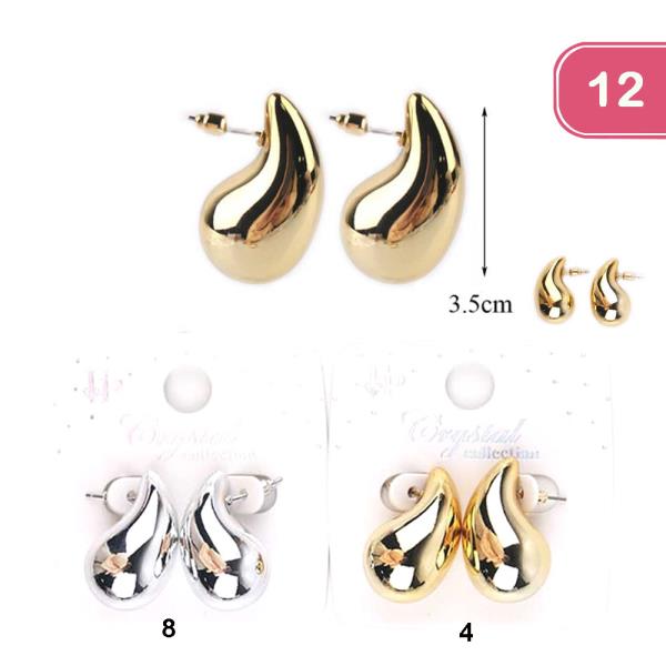 TEAR DROP STUD EARRING ( 12 UNITS)