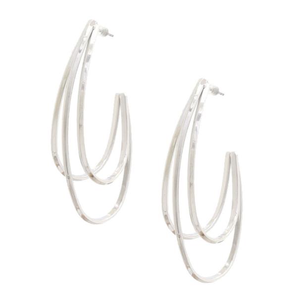 TRIPLE OVAL METAL EARRING