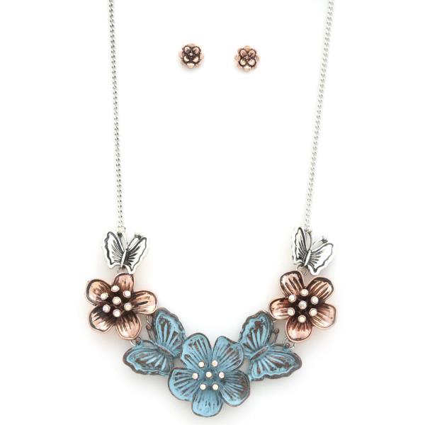 FLOWER BUTTERFLY NECKLACE