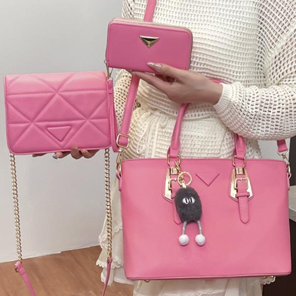 3IN1 SMOOTH SATCHLE W CROSSBODY AND WALLET SET