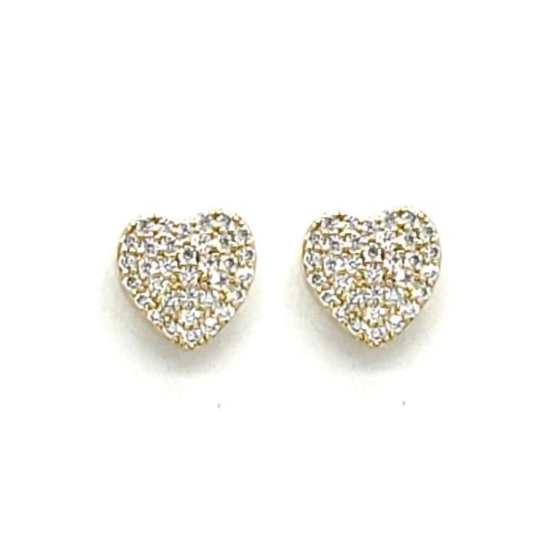 HEART PAVE CZ  POST EARRING