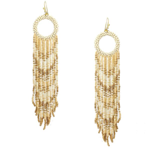 SEED BEAD FRINGE EARRINGS