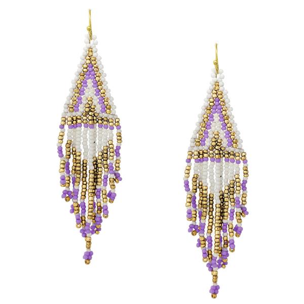 SEED BEAD FRINGE EARRINGS