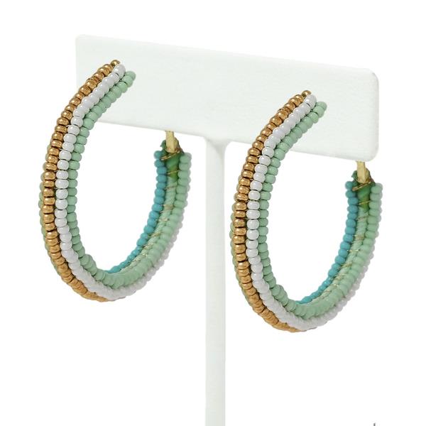 SEED BEAD HOOP EARRINGS