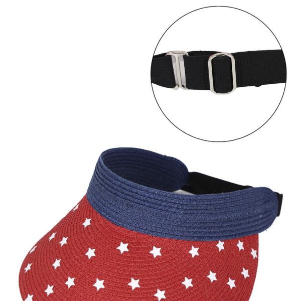 AMERICAN FLAG ROLL UP SUN VISOR WITH ADJUSTABLE ELASTIC BAND