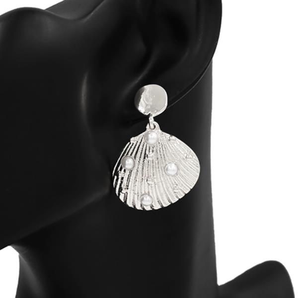 PEARL METAL SHELL DANGLE EARRING