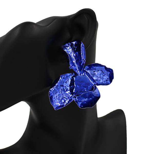 FLOWER WIDE METAL POST EARRING