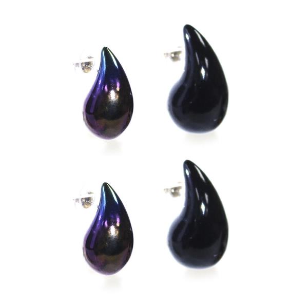 TEARDROP POST EARRING 2 PAIR SET