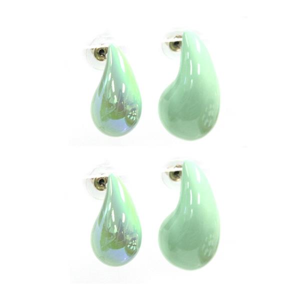 TEARDROP POST EARRING 2 PAIR SET