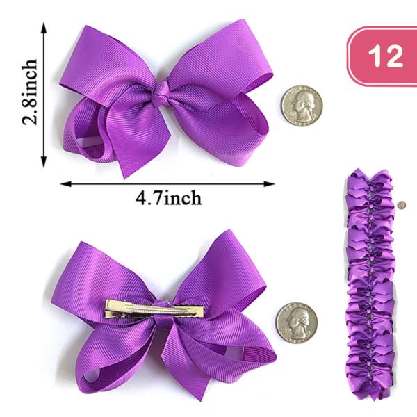 HAIR BOW CLIP (12 UNITS)
