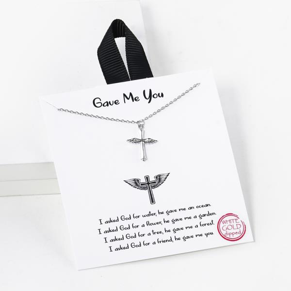 18K GOLD RHODIUM DIPPED GAVE ME YOU NECKLACE