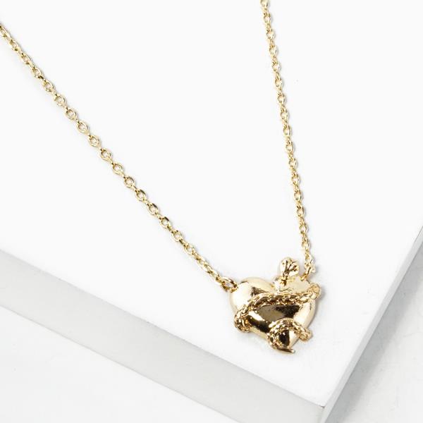 18K GOLD RHODIUM DIPPED DARE TO LOVE NECKLACE