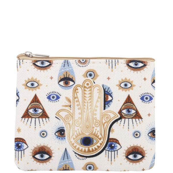 HAMSA EVIL EYE COIN PURSE BAG