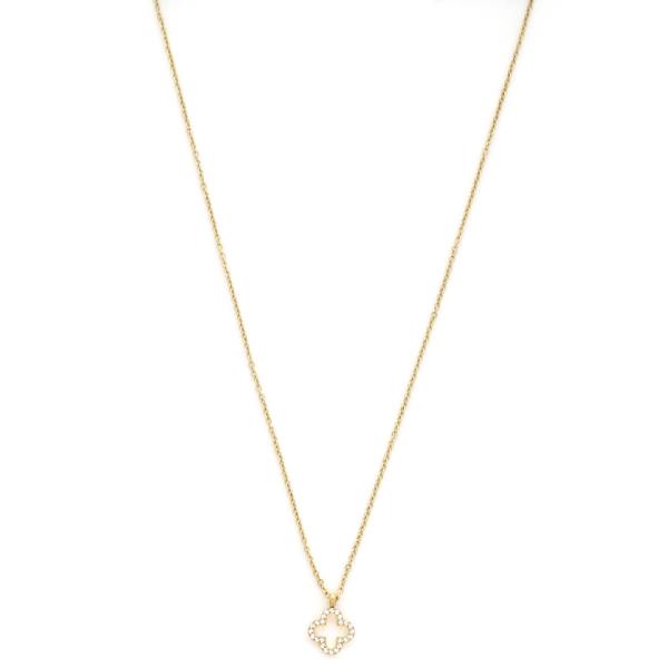 DAINTY CLOVER CHARM STAINLESS STEEL NECKLACE