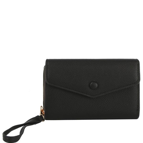 MODERN TEXTURE BUTTON HAND STRAP CLUTCH WALLET