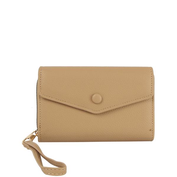 MODERN TEXTURE BUTTON HAND STRAP CLUTCH WALLET