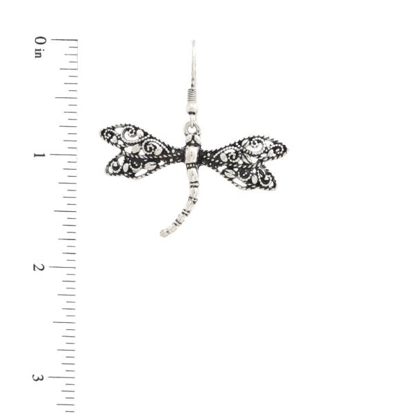 WESTERN FILIGREE DRAGONFLY METAL EARRING