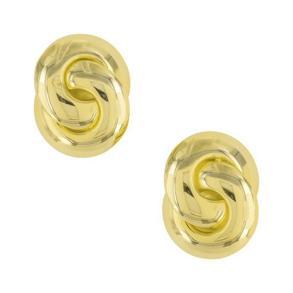 BRASS GOLD PLATED DOUBLE ROUND POST EARRING