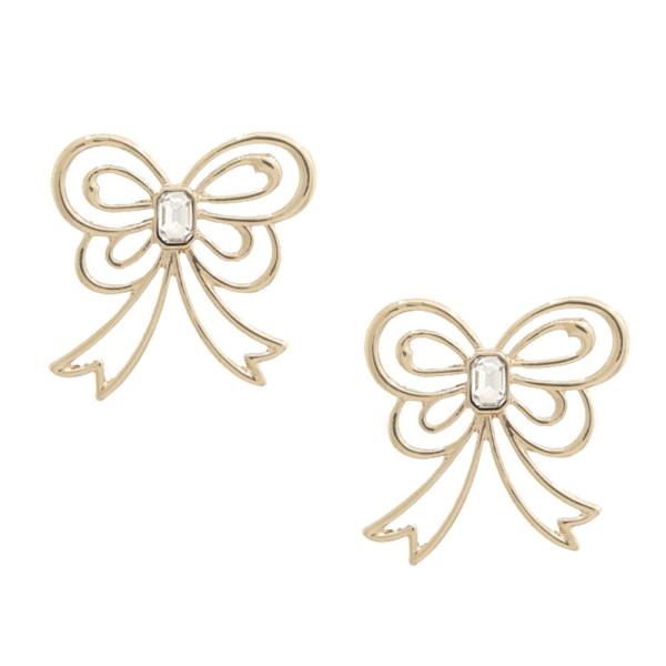 CUT OUT BOW METAL EARRING