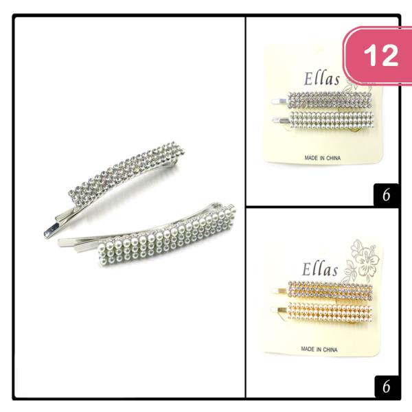 RHINESTONE HAIR PINS (12 UNITS)