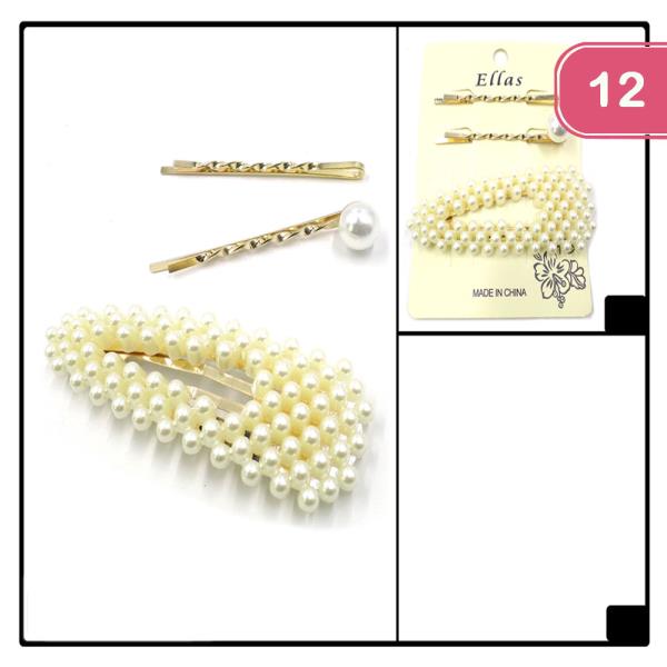 PEARL SNAP HAIR PINS (12 UNITS)