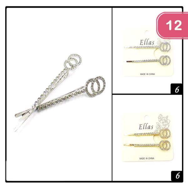 RHINESTONE HAIR PINS (12 UNITS)