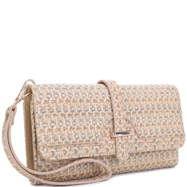 TEXTURED HAND STRAP CHIC CLUTCH WALLET