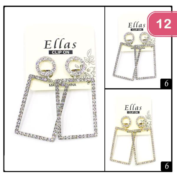 RHINESTONE DANGLE EARRING (12 UNITS)