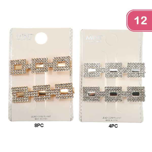 RHINESTONE HAIR PINS (12 UNITS)