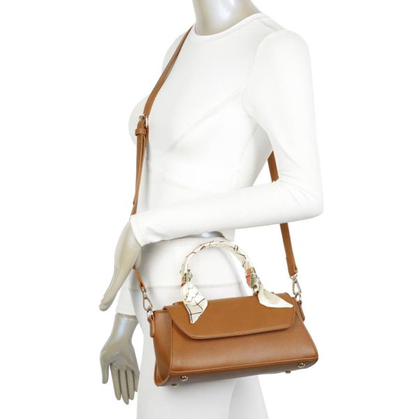 2IN1 PLAIN SCARF HANDLE BAG W WALLET SET