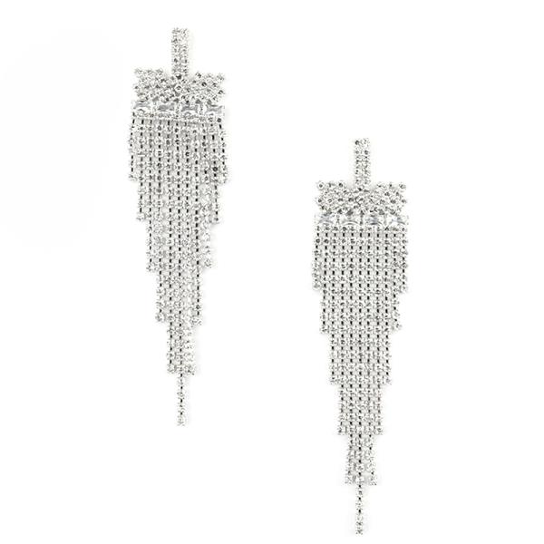 RHINESTONE FRINGE EARRING