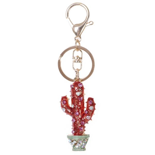 RHINESTONE CACTUS KEYCHAIN