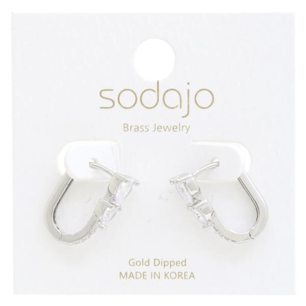 SODAJO OVAL RHINESTONE GOLD DIPPED EARRING