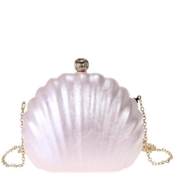 SEASHELL SHAPE CLUTCH CROSSBODY BAG