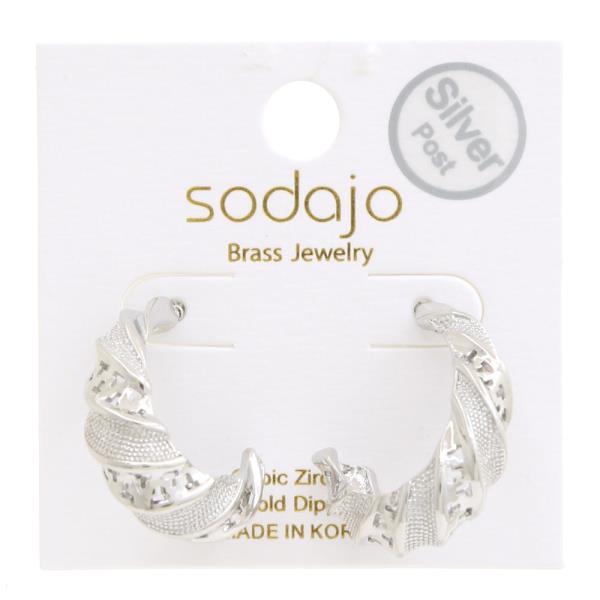 SODAJO TWISTED LINK OPEN OVAL GOLD DIPPED EARRING