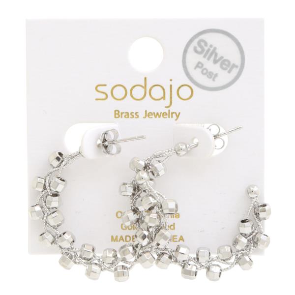 SODAJO BEADED OPEN HOOP GOLD DIPPED EARRING