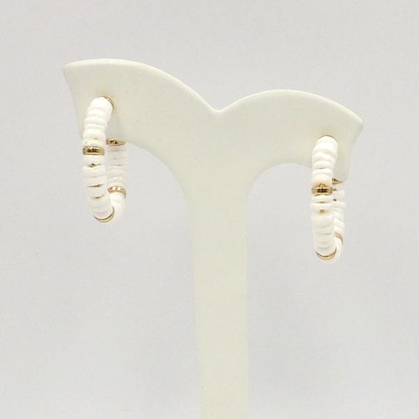 SMALL SHELL BEAD HOOP EARRINGS