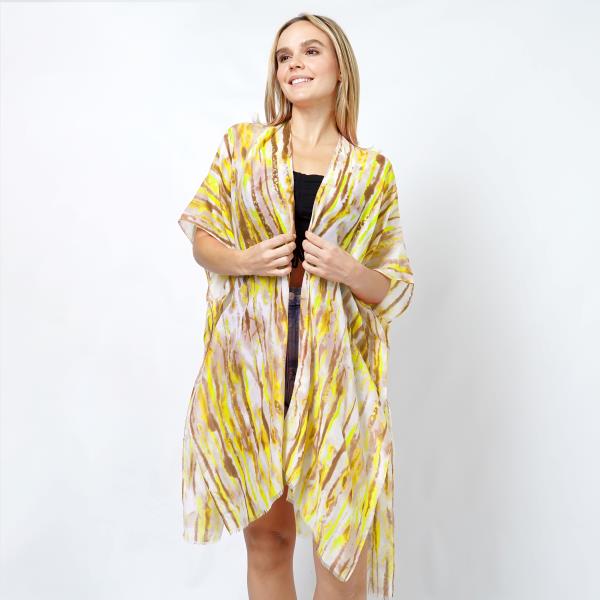 ABSTRACT FOIL PRINT KIMONO