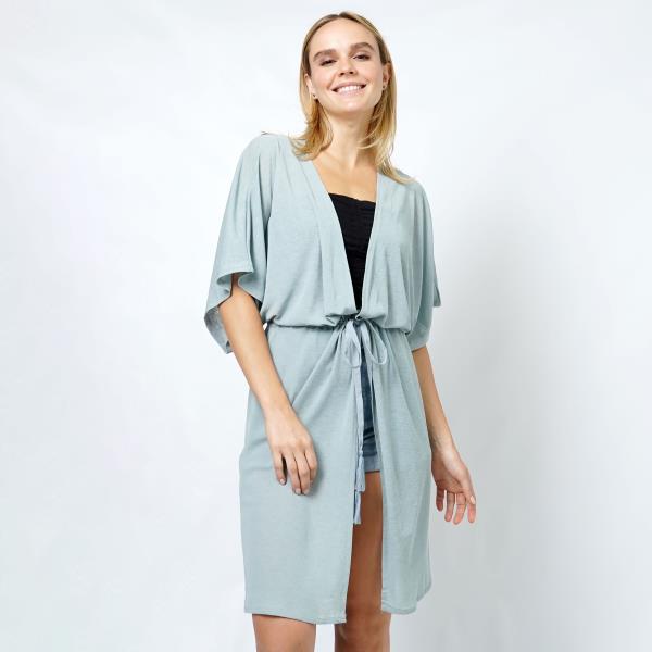 DRAWSTRING JERSEY KIMONO