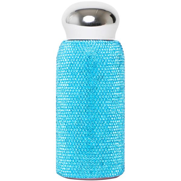 BEJEWELED BLING RHINESTONE STAINLESS STEEL INSULATED VACCUM FLASK WATER BOTTLE