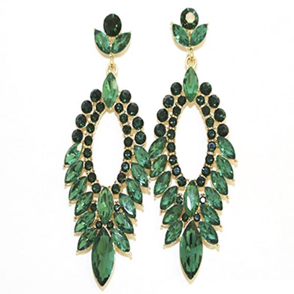 TEARDROP CRYSTAL GEMSTONE PARTY DANGLE EARRING