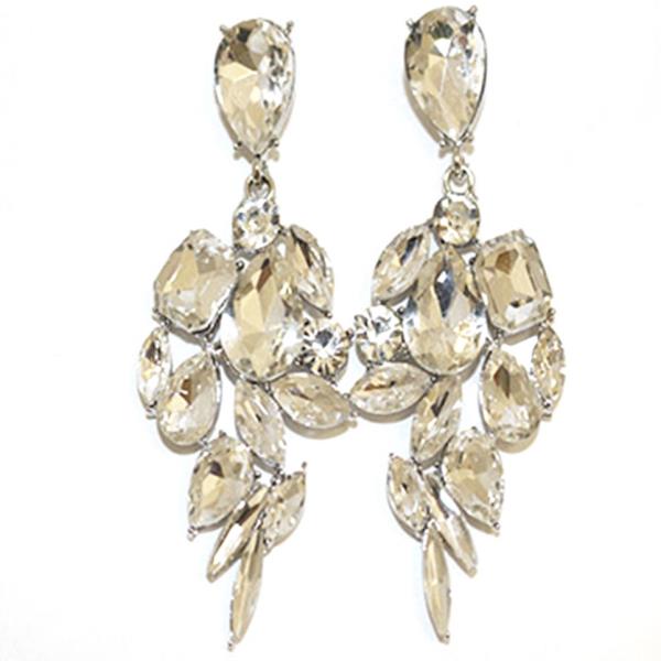 TEARDROP CRYSTAL GEMSTONE PARTY DANGLE EARRING