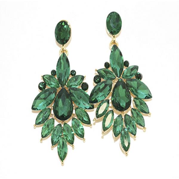 TEARDROP CRYSTAL GEMSTONE PARTY DANGLE EARRING