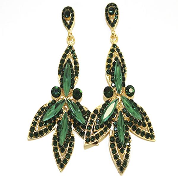 TEARDROP CRYSTAL GEMSTONE PARTY DANGLE EARRING