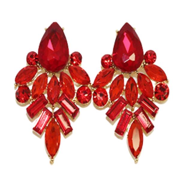 TEARDROP CRYSTAL GEMSTONE PARTY DANGLE EARRING