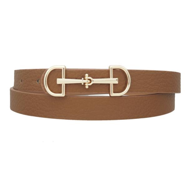 LUX D RING HORSE BIT BUCKLE SKINNY BELT