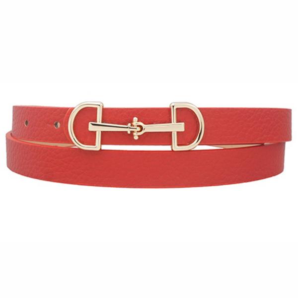 LUX D RING HORSE BIT BUCKLE SKINNY BELT