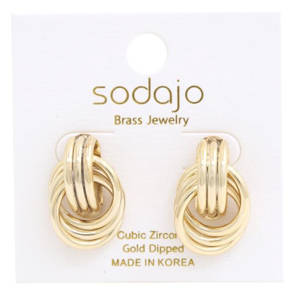 SODAJO CIRCLE LINK GOLD DIPPED EARRING
