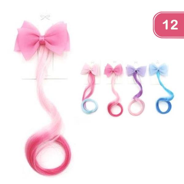 TULLE BOW HAIR EXTENSION CLIP (12 UNITS)