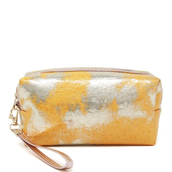 LUREX OMBRE GOLD SILVER FOIL MAKEUP POUCH